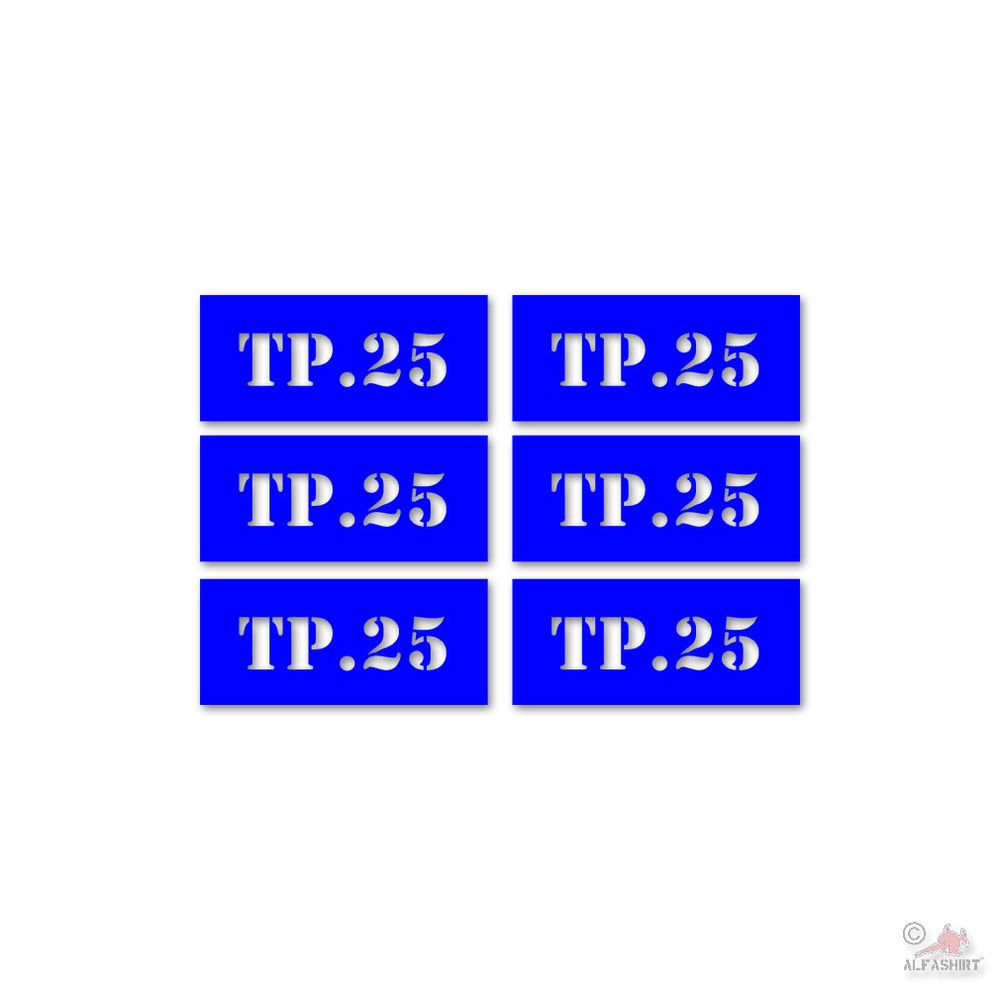 Lackierschablonen Aufkleber TP 25 Set tire pressure Us Army 6x 9,5x2,5cm #A4671