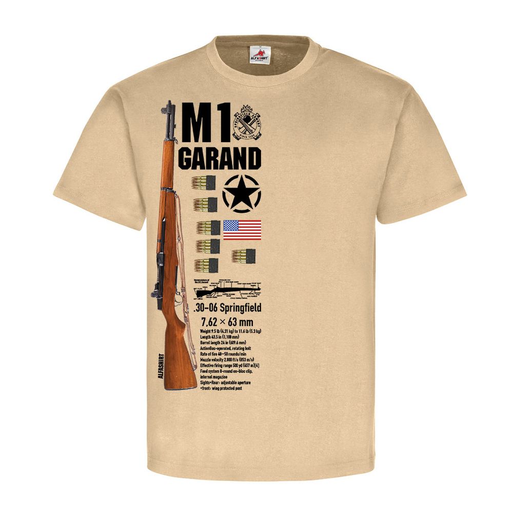 M1 Grand Rifle Us Army Gewehr Deko Sportschütze USA Amerika T-Shirt #20273