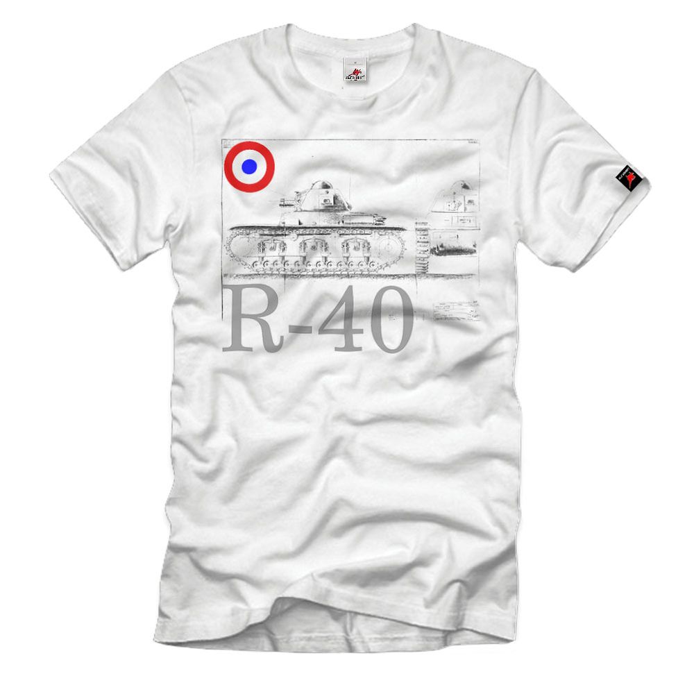 R-40 Tank Frankreich Leichter Panzer Bauplan Kommandant Paris T-Shirt#32694