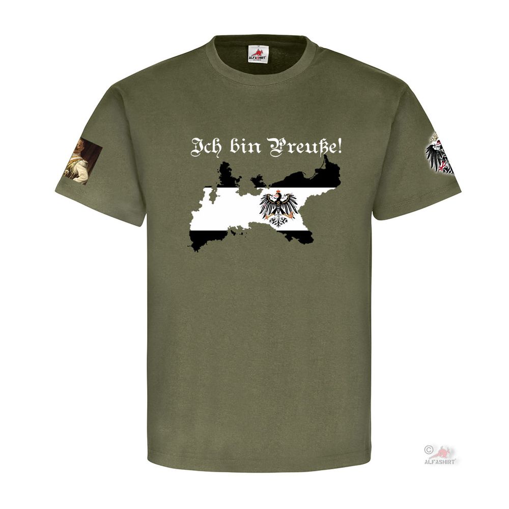 Ich bin Preuße Typ 3 Preußen Adler Landkarte Heimat Alter Fritz - T Shirt #18592