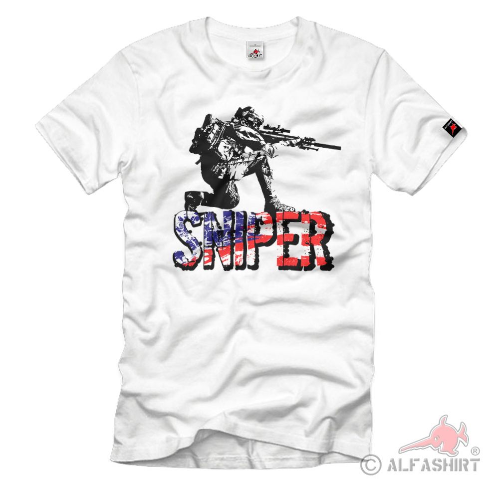 US Sniper USA Scharfschütze Gewehr Infanterie Tactical Fahne T-Shirt#37791