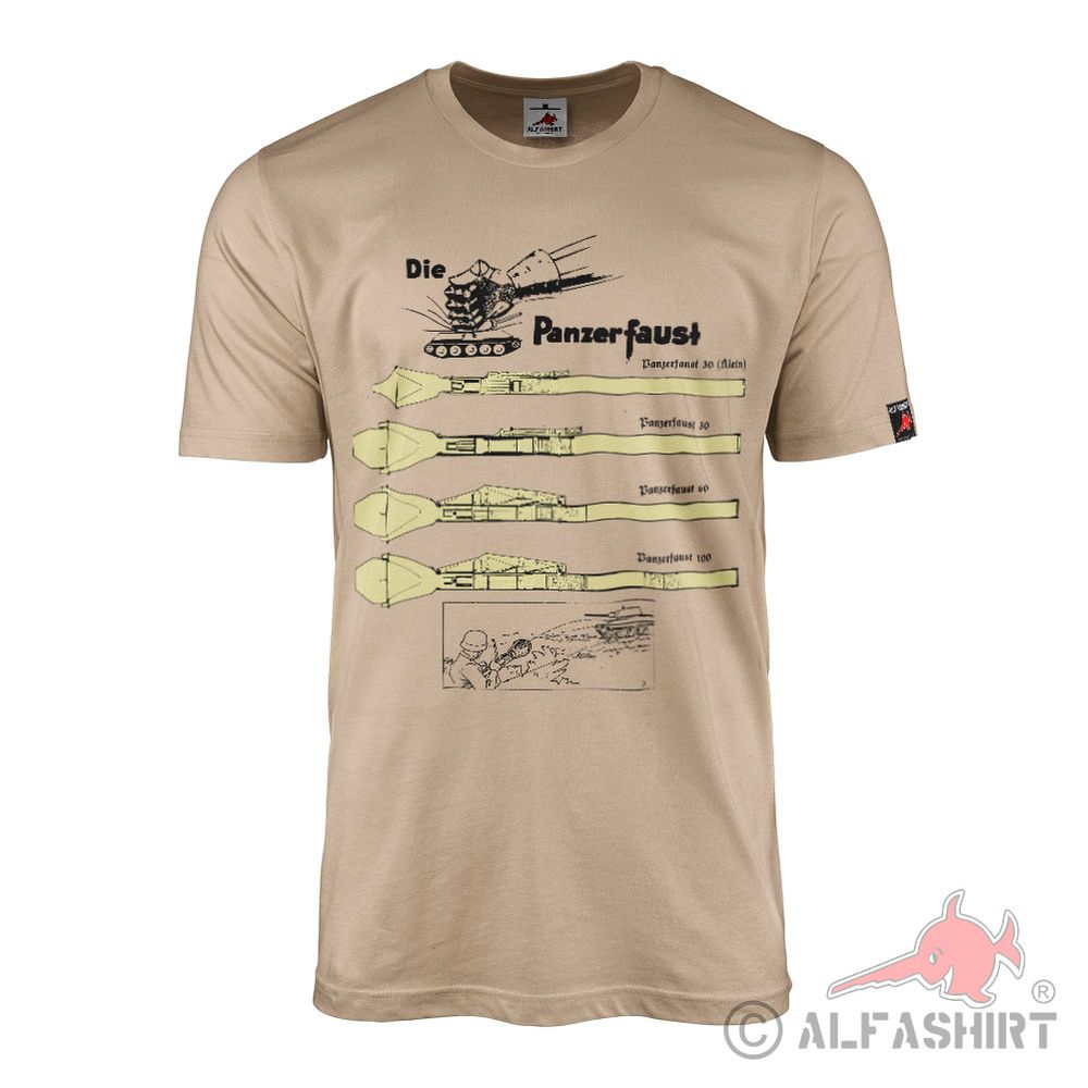 Die Panzerfaust Modelle Querschnitt Funktion WW2 Panzer Abwehr Wh T-Shirt #44457
