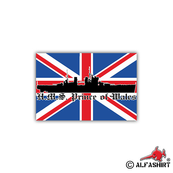 Aufkleber/Sticker HMS Prince of Wales England Schlachtschiff 7x10cm A1248