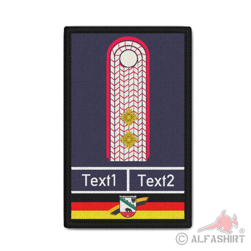 Patch personalisierbar Feuerwehr Sachsen-Anhalt Oberbrandmeister Zugführer#42583