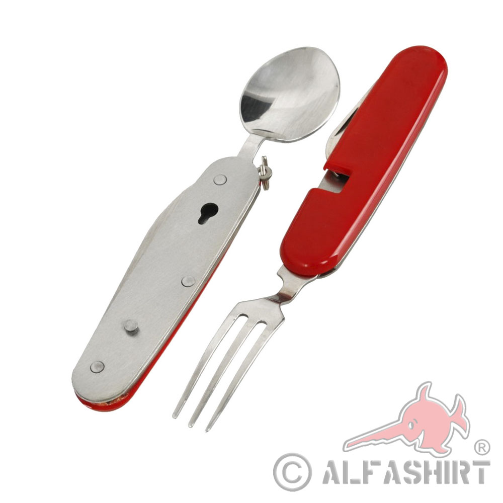 Taschenmesser mit Besteck Camping Set Essen Gabel Messer Löffel Göffel #37510
