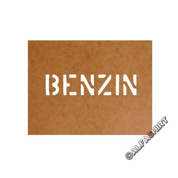 Benzin Kraftstoff Treibstoff Schablone Ölkarton Lackierschablone 2,5x11cm #15101
