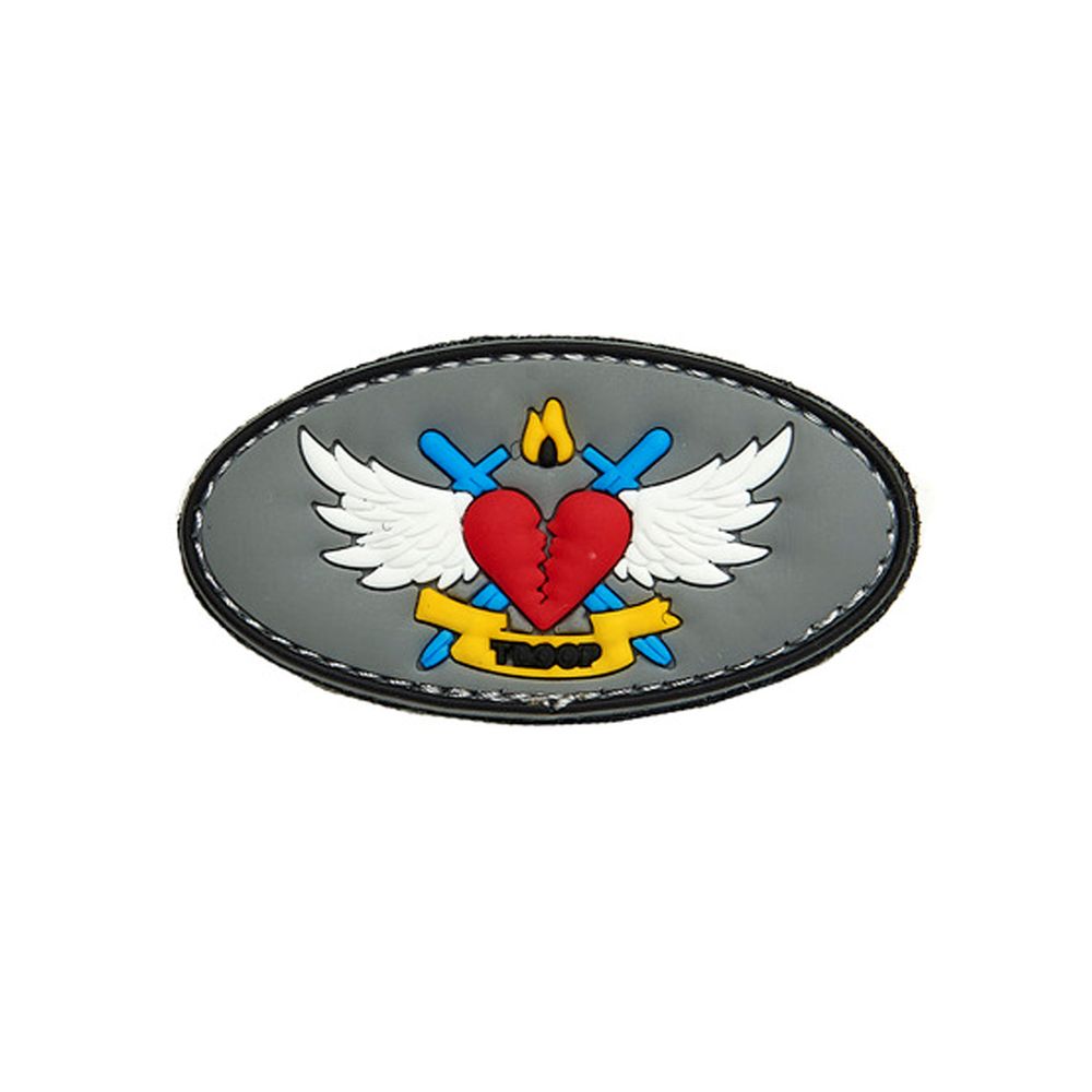 3D Rubber Love Trooper Patch Herz Flügel Wappen Alfashirt 3  x 6 cm#26966