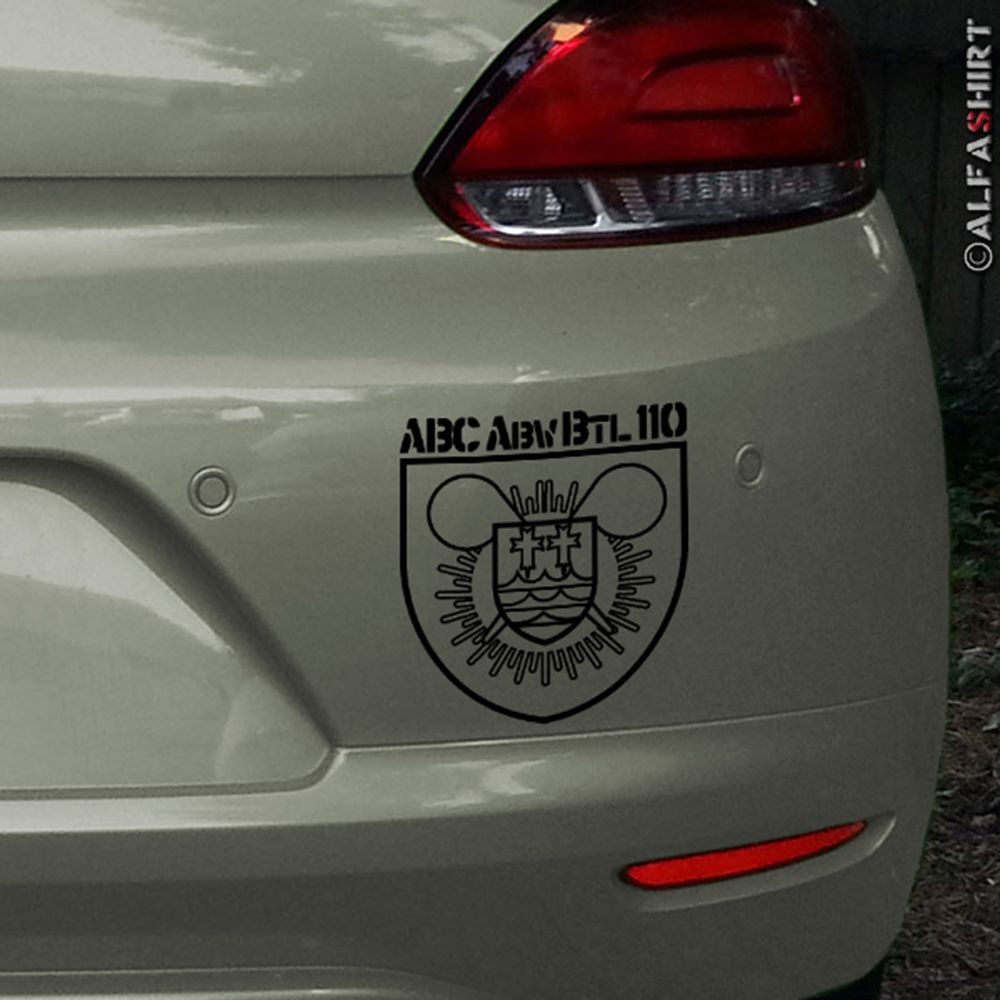 Aufkleber/Sticker ABC Abwehr Btl 110 Bataillon Bundeswehr 20x18,5cm #A403