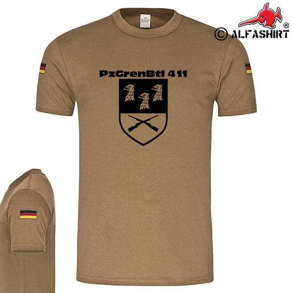 Panzergrenadierbataillon 411 PzGrenBtl coat of arms original tropical shirt # 15322
