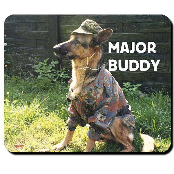 Hund Major Buddy Bundeswehr Deutscher Schäferhund DSH - Mauspad #14289