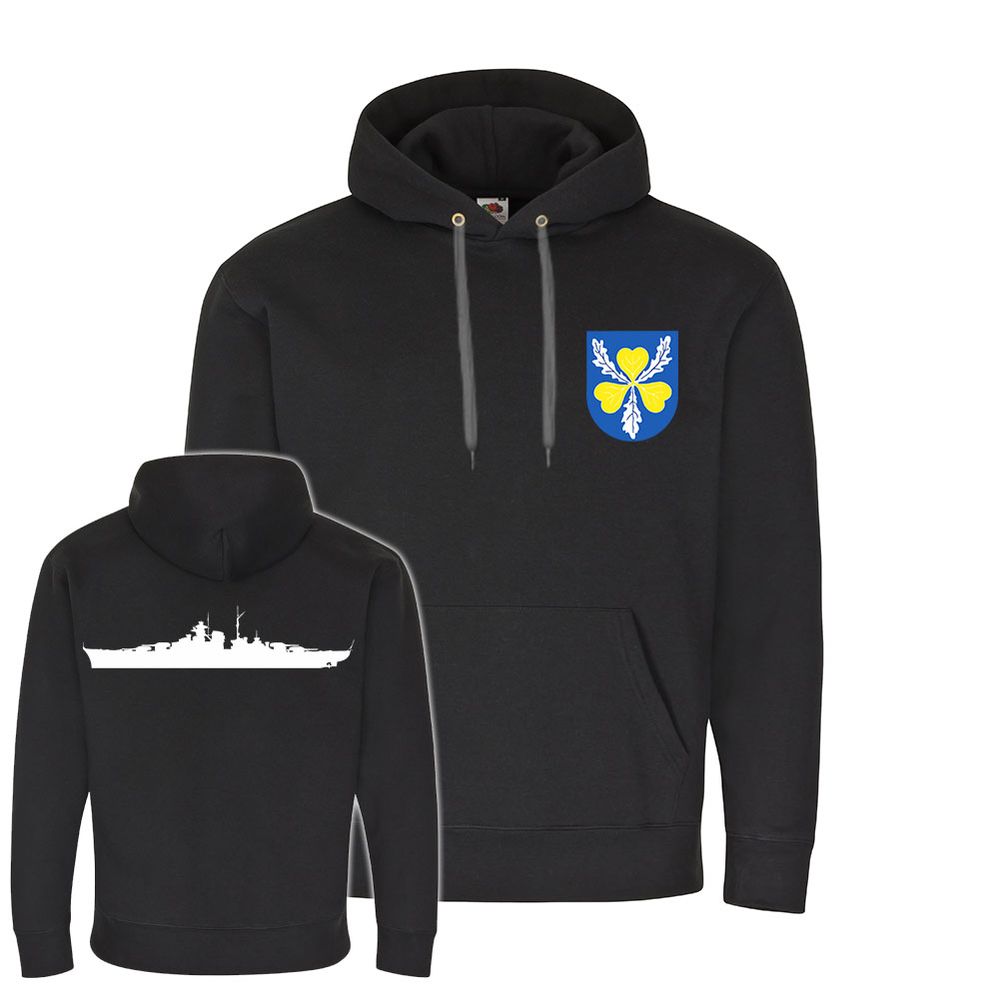 Hoodie Schlachtschiff Bismarck Marine Schiff Wappen Umriss Logo #22359