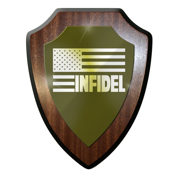 Wappenschild -Infidel Ungläubiger USA Flagge Fahne Abzeichen Army #9701