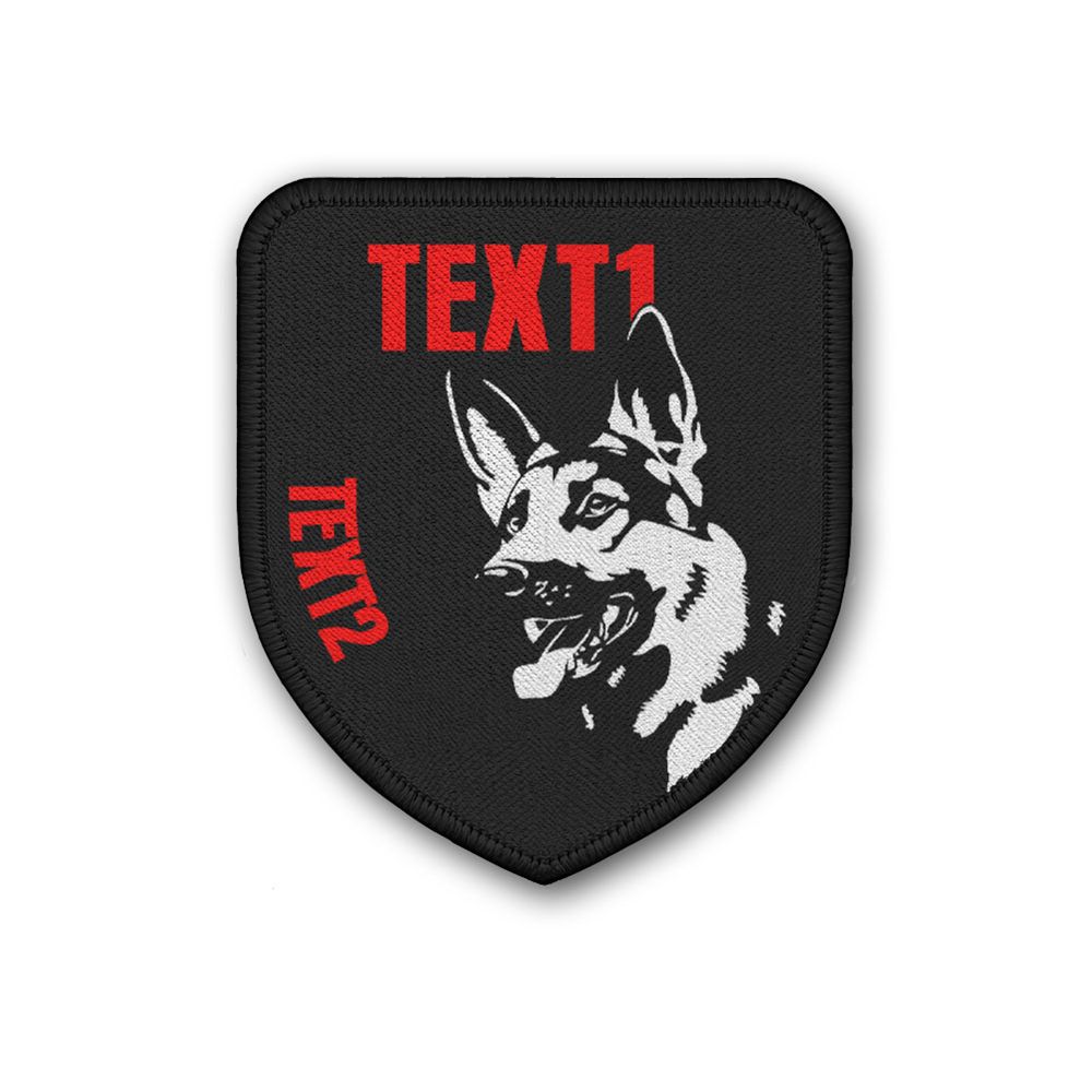 Patch 7,5x6,5cm personalisierbar Schäferhund Rot #K03665