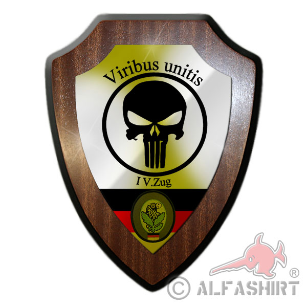 Heraldic shield / wall shield - Viribus unitis 4 train sniper unit badge german army sniper hunter company # 18801
