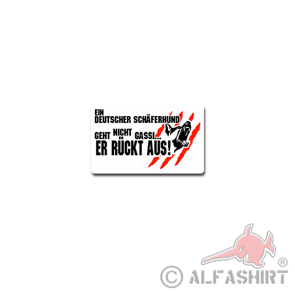 A German Shepherd TYP2 Sticker Sticker Back Germany12x7cm # A4244
