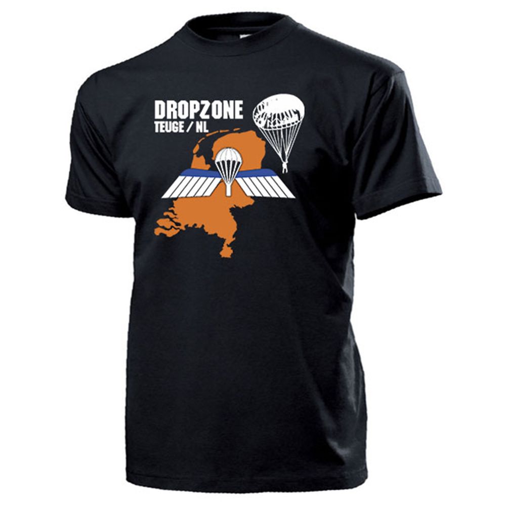 Dropzone Teuge Rundkappe Niederländisches Springer Abzeichen T-Shirt #16655