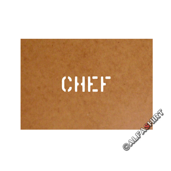 Chef Boss BW Militär US Army Stencil Ölkarton Lackierschablone 2,5x8cm #15260