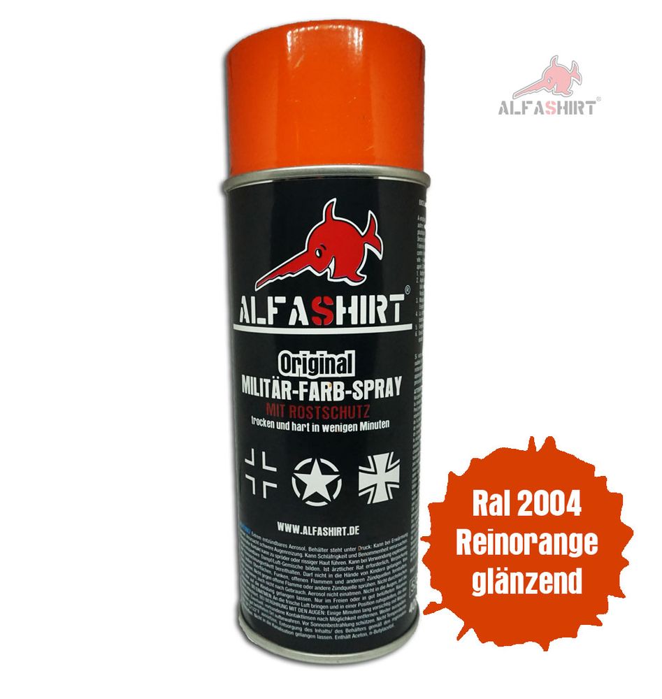 Farbspray Ral 2004 Reinorange glänzend Farbe Dose Fahrzeug Fernmelder #25371