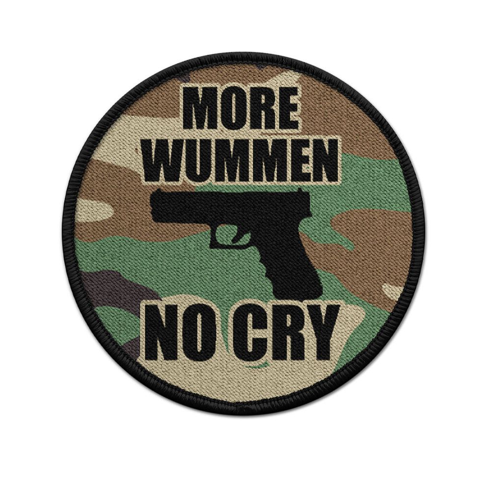 Patch More WUMMEN no CRY Waffenrecht Sport-Schütze Pistole 9mm Sicherheit #37537