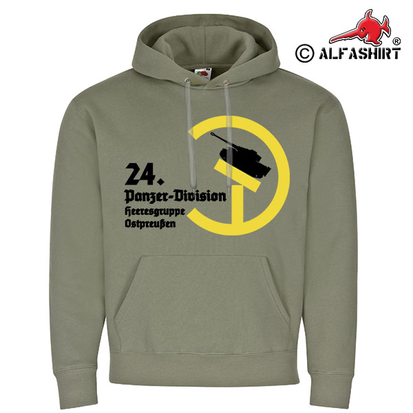 24 Panzer Division Army Group East Prussia Tiger Coat of Arms - Hoodie # 16224