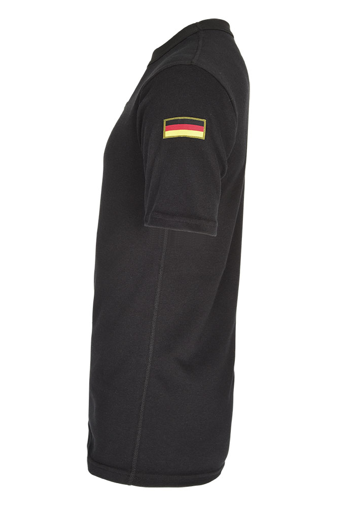 Schwarzes BW Tropen Shirt Bundeswehr Klett Unterhemd Deutschland Flagge #20606