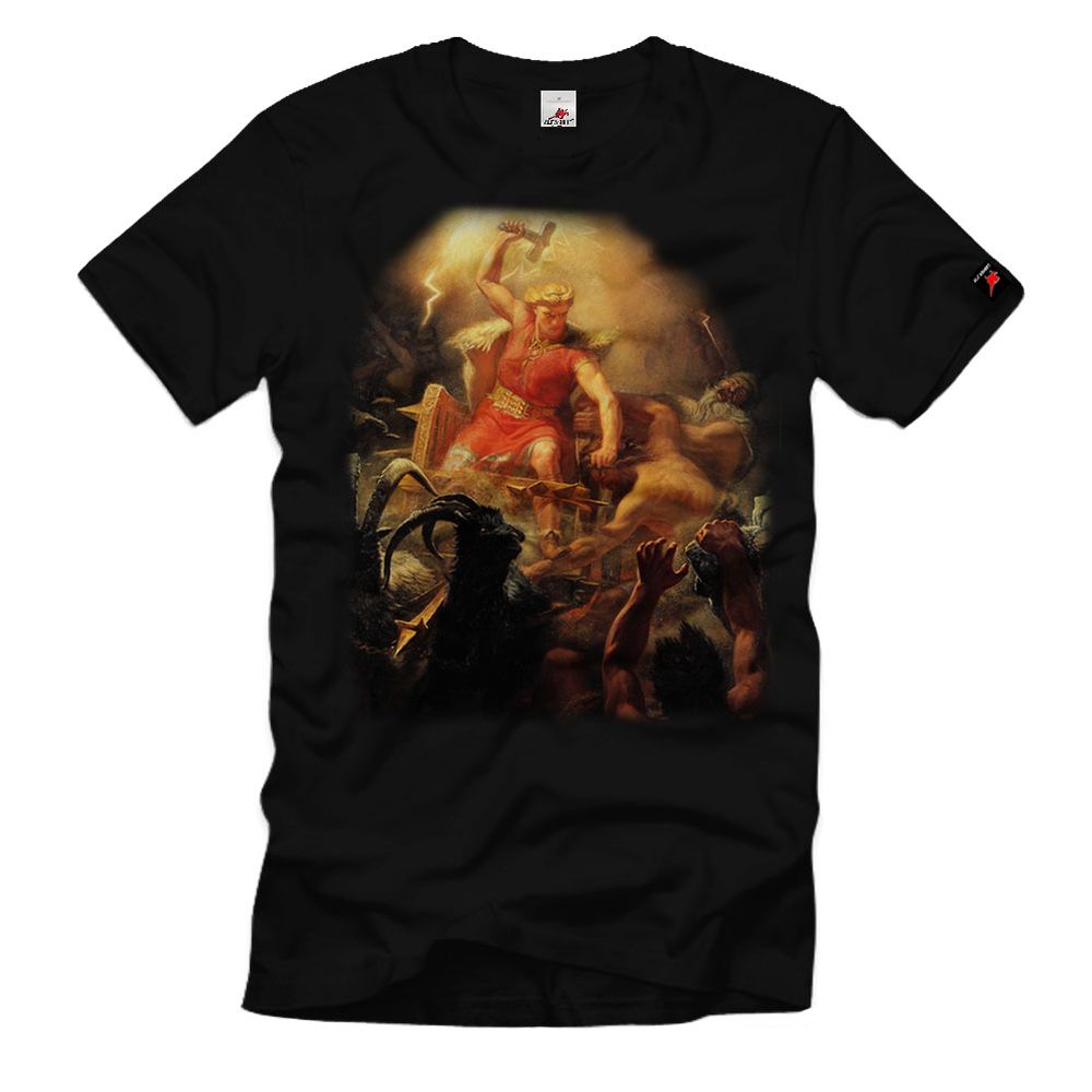 Thunder God Thor Hammer Mjolnir Vikings Picture Painting Print Donar T-Shirt # 33425