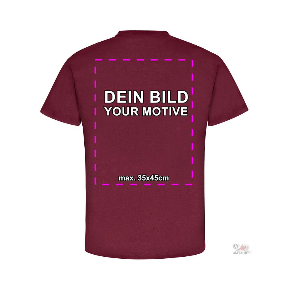 Shirt mit deinem Bild Druck Rückendruck mit deinem Bild Foto Wappen personalisiert #31155
