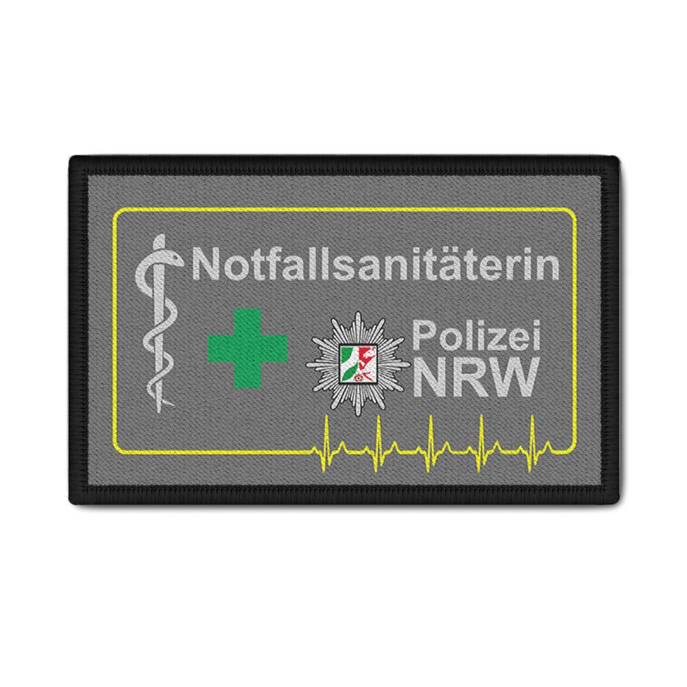 Patch 9,8x6cm Polizei NRW Polizeistern Äskulap Stab  Notfallsanitäterin #42514