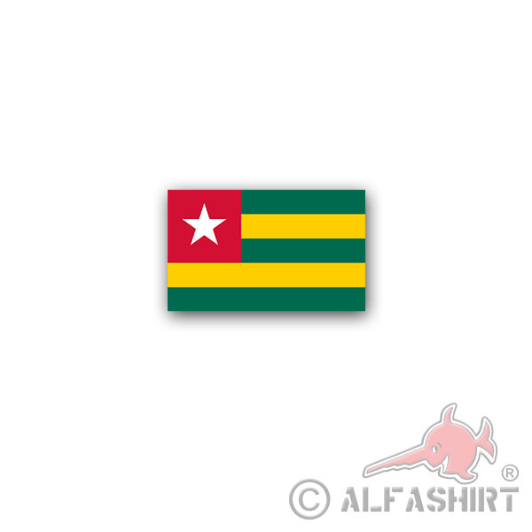 Aufkleber/Sticker Togo Flagge République Togolaise Französisch 11x7cm A3033