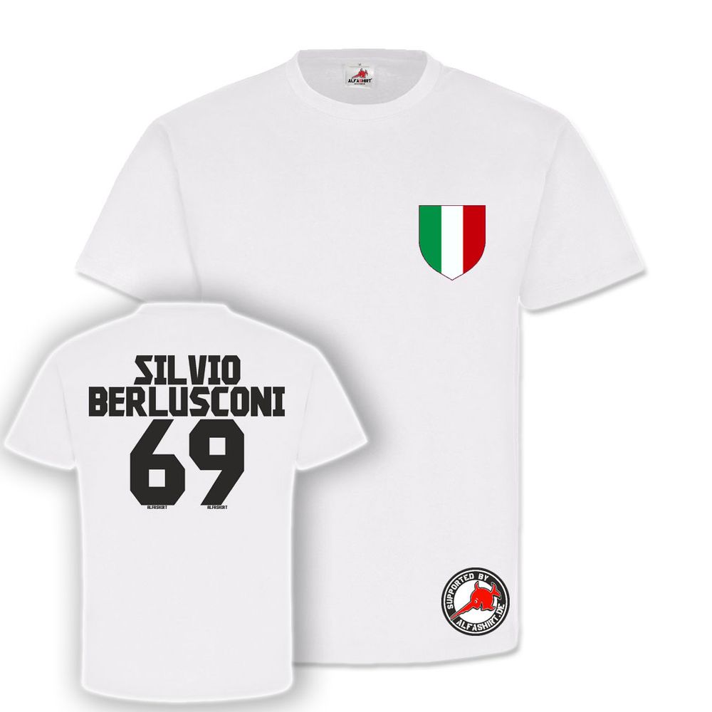 Silvio Berlusconi Trikot Italien Präsident Fun Fan Spass Humor T-Shirt #23869