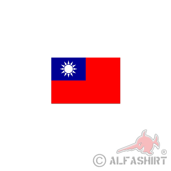 Sticker Republic of China Taiwan Flag Chinese Taipei 11x7cm A2935