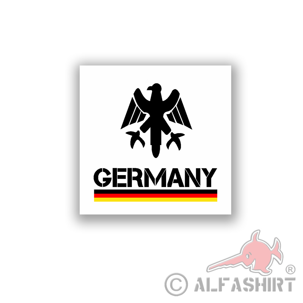 Germany Federal Republic of Germany Heimat Adler Black Red Gold 7x7 cm A2388