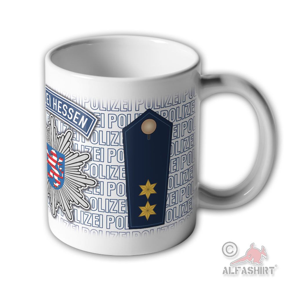 Tasse Polizei Hessen Polizeistern Dienstgrad Schulterklappen Oberrat  #45498