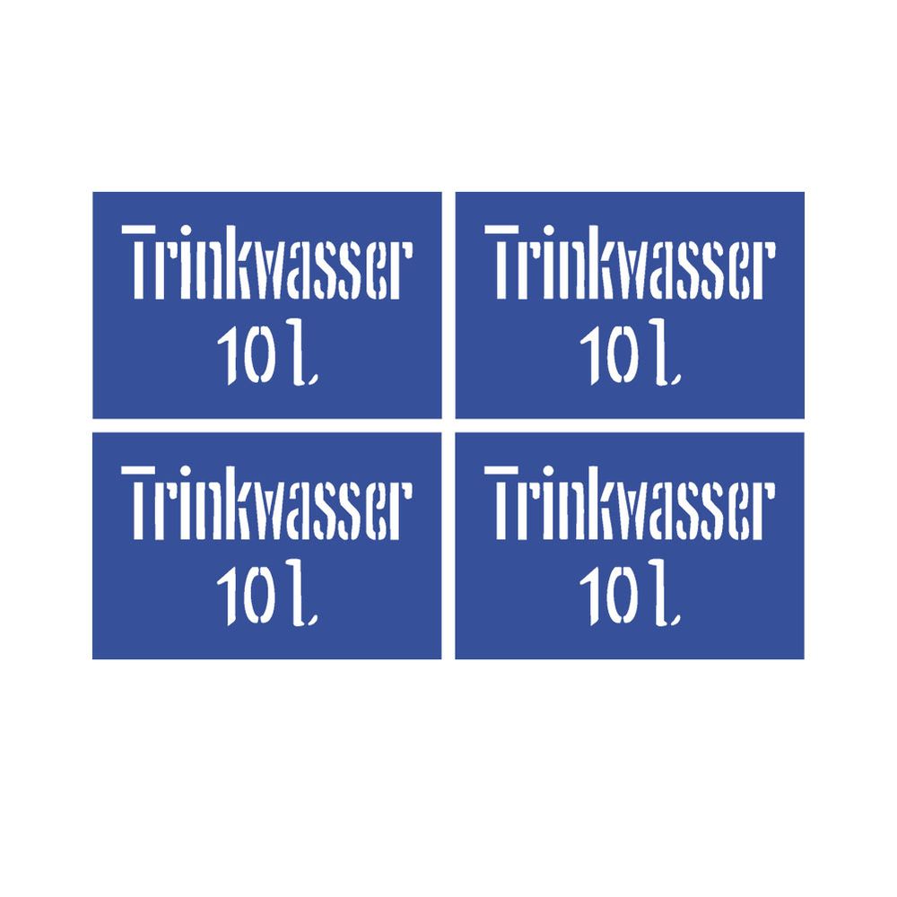 Lackierschablonen Aufkleber Trinkwasser 10l Für Alu Flasche 12x7cm A5002