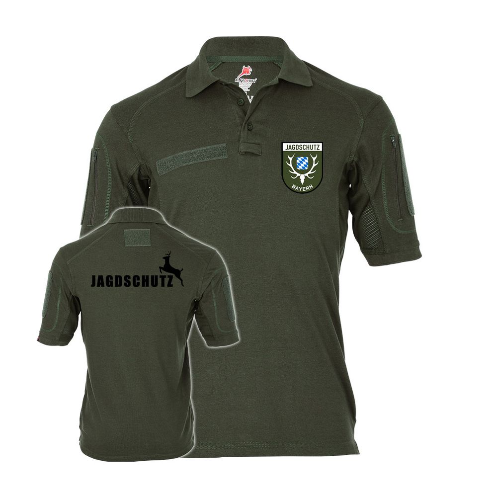 Tactical Poloshirt Jagdschutz Hirsch Jagd Bayern Wappen #47389