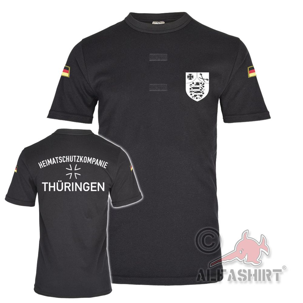black BW Tropen Heimatschutzkompanie Thüringen Heimatschutz T-Shirt # 38245