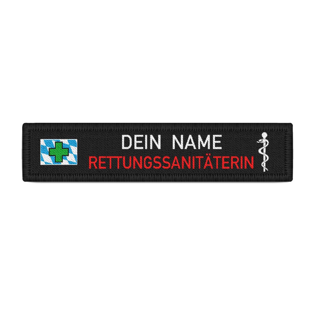 Rettungssanitäterin Bayern Namen-Schild Patch Bavaria Feuerwehr Aufnäher#39559