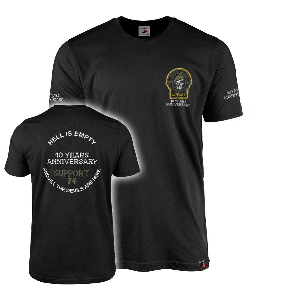 T-Shirt Green Devils 10 Jahre Years Anniversary Support 74 2014 2024 #44308