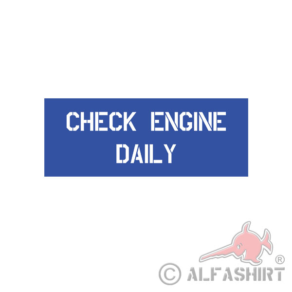 Painting Scales Stickers CHECK ENGINE DAILY Hood Stencil Warning 10x3cm # A4311