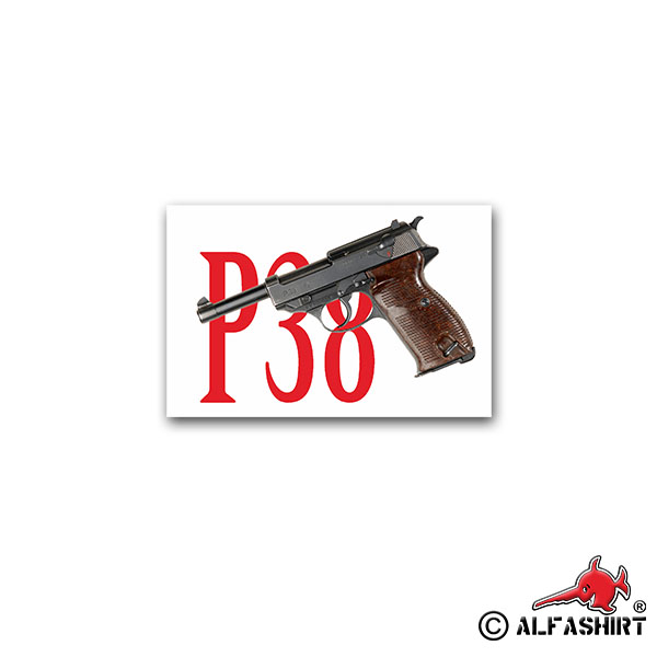 Sticker P38 Walther Dienstpistole Germany Weapon 9x7cm A2023