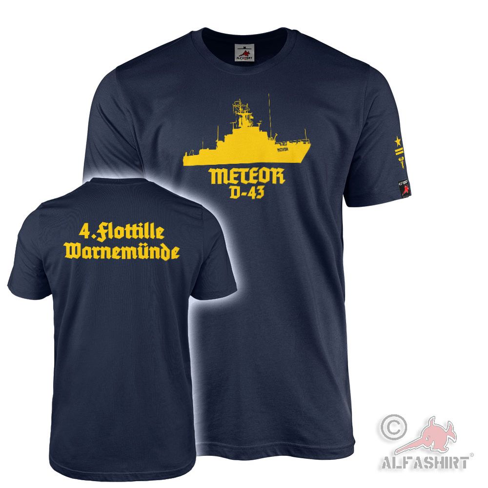 T-Shirt 4 Flottille Warnemünde Silhouette Meteor D-43 Stabsmatrose #45338