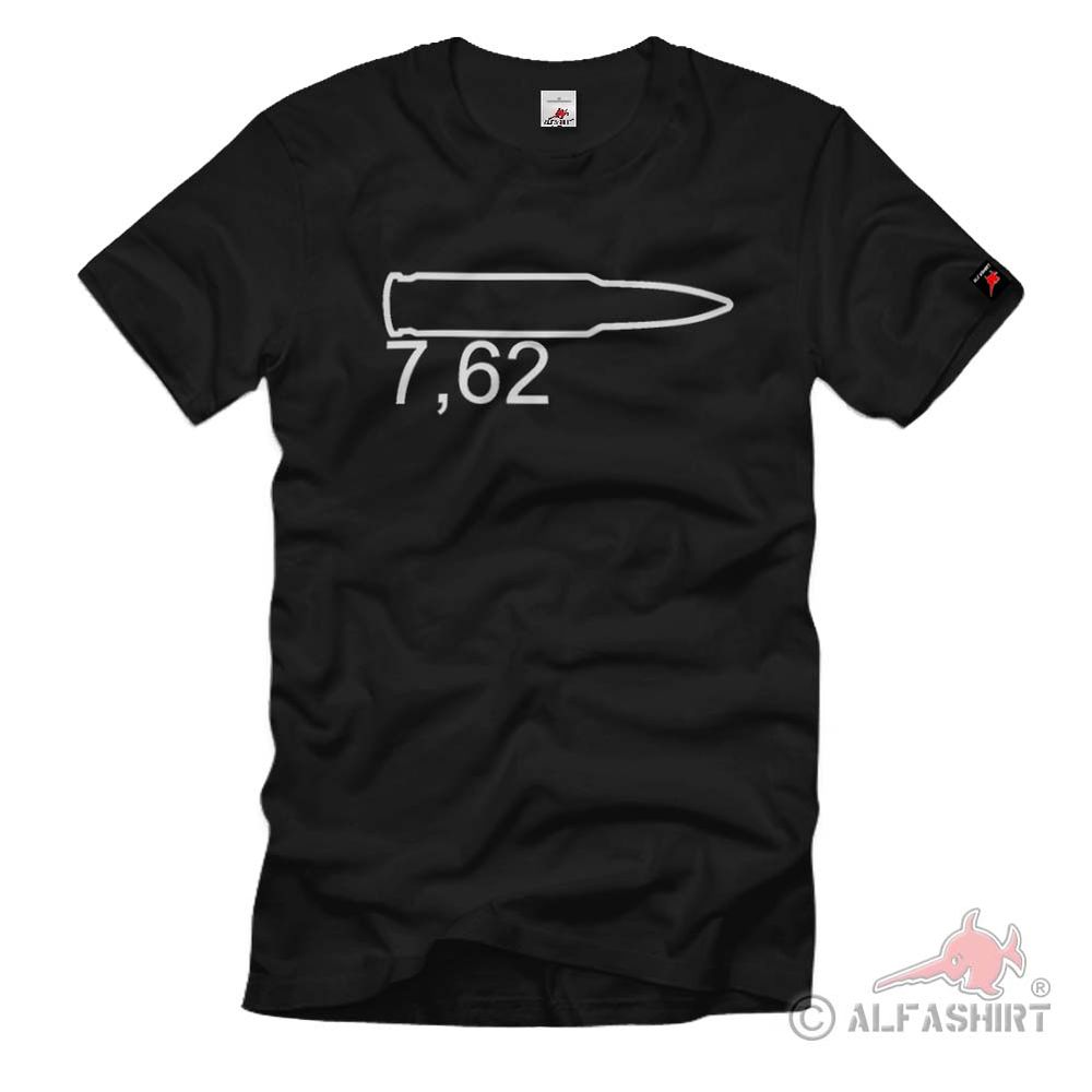 7.62 caliber Natokaliber nominal caliber case Bundeswehr MG Full Metal T Shirt # 1848