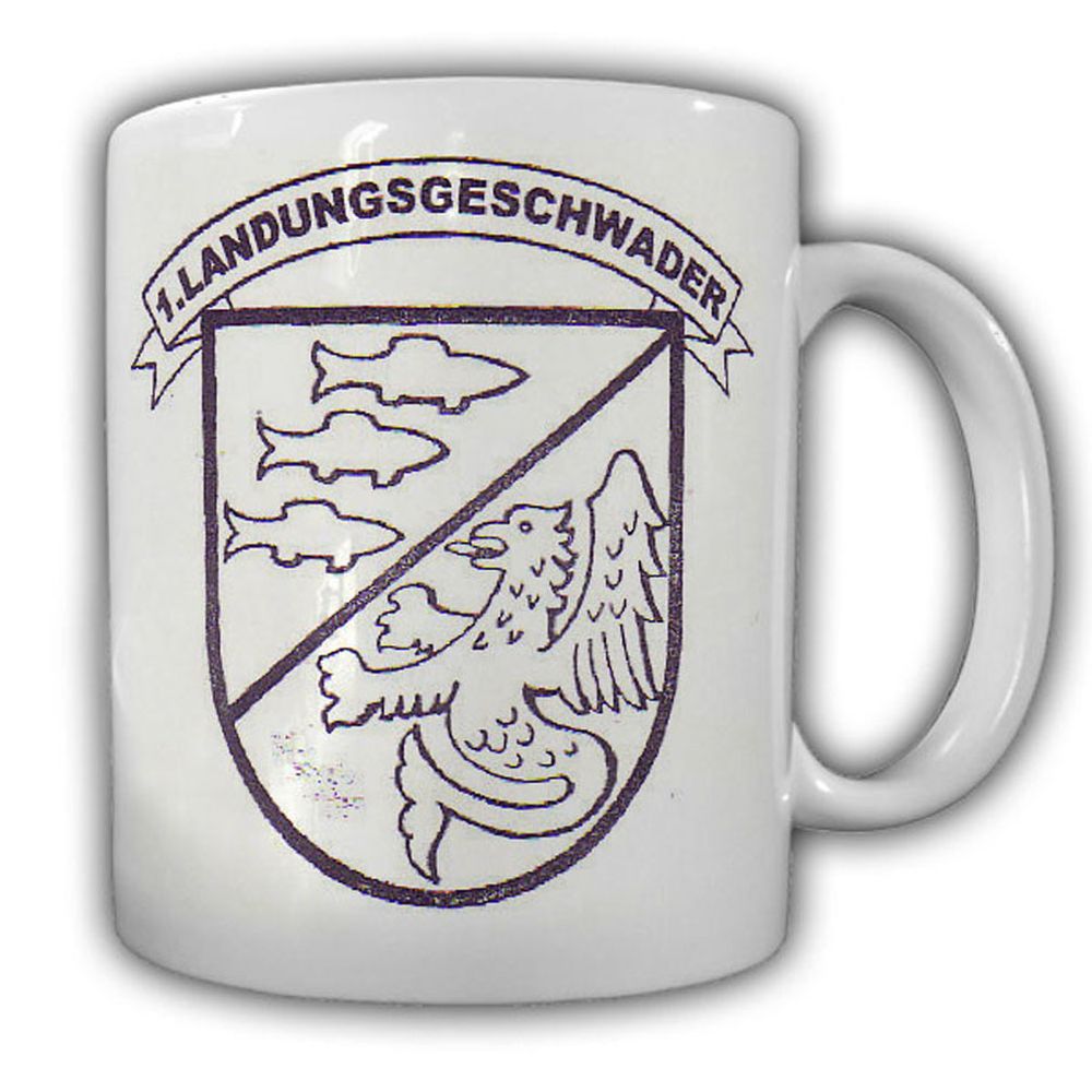Tasse Landungsgeschwader Stempel Bundesmarine Marine Boot Wappen ##23847b