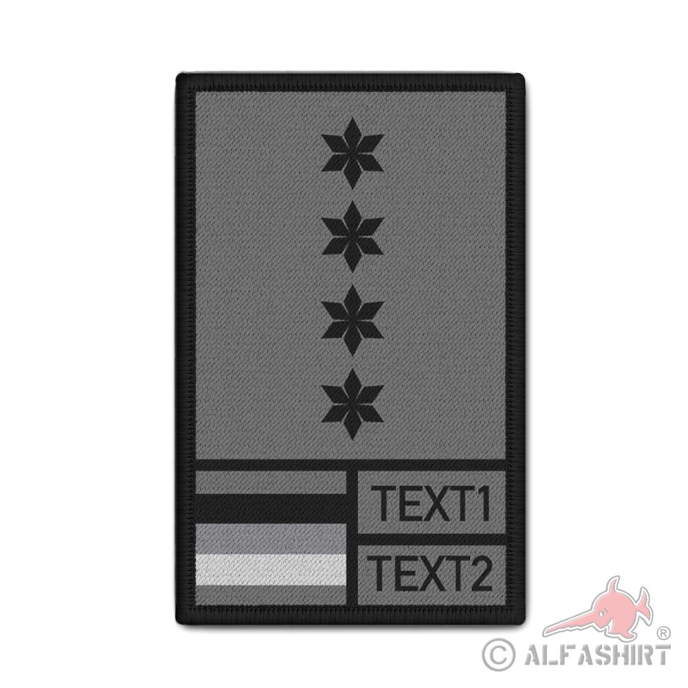Rank Patch 9,8x6cm Polizeihauptkommissar A12 Graustufen Personalisiert #40586