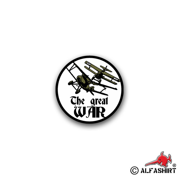 Sticker The Great War Air Battle BW Military Pilot Aviator 7x7cm A1464