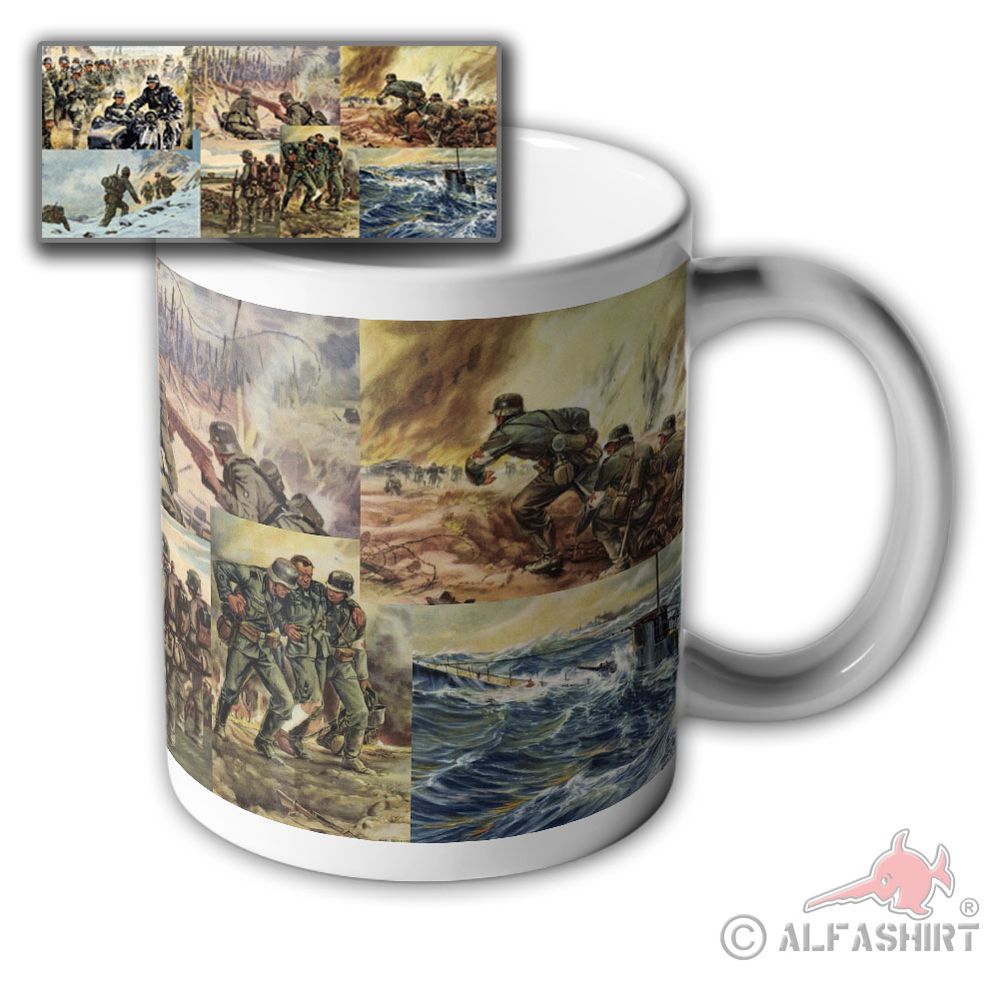 Tasse AK Deutsche Armee WW2 Feldpost Postkarte Ansichtskarte #36885
