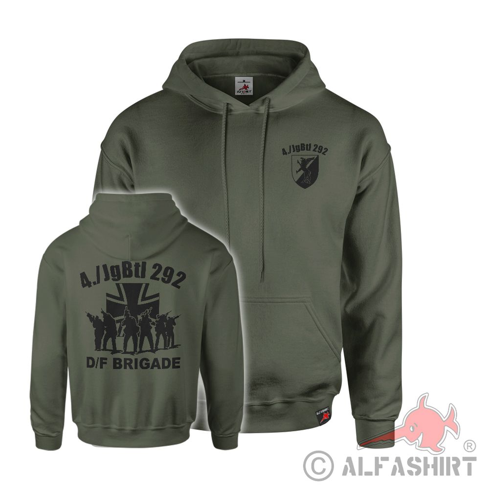 Hoodie 4 JgBtl 292 D F Brigade Jäger Battalion Company Coat of Arms Badge #42236
