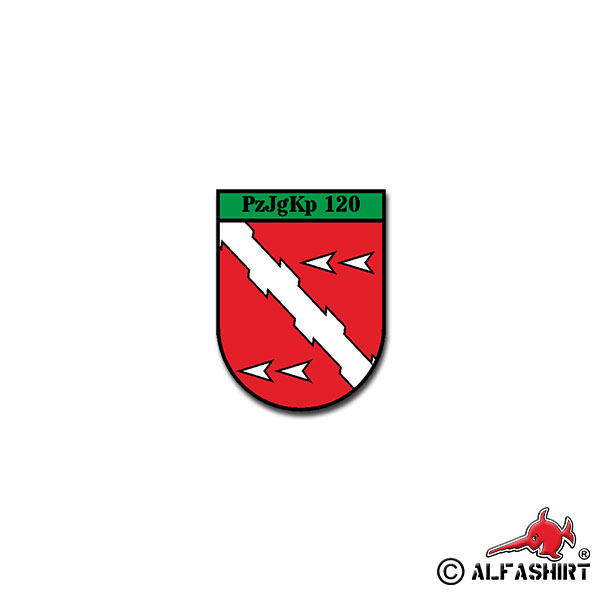 Aufkleber/Sticker PzJgKp 120 Panzerjägerkompanie Grenzland PzBrig 12 5x7cm#A2284