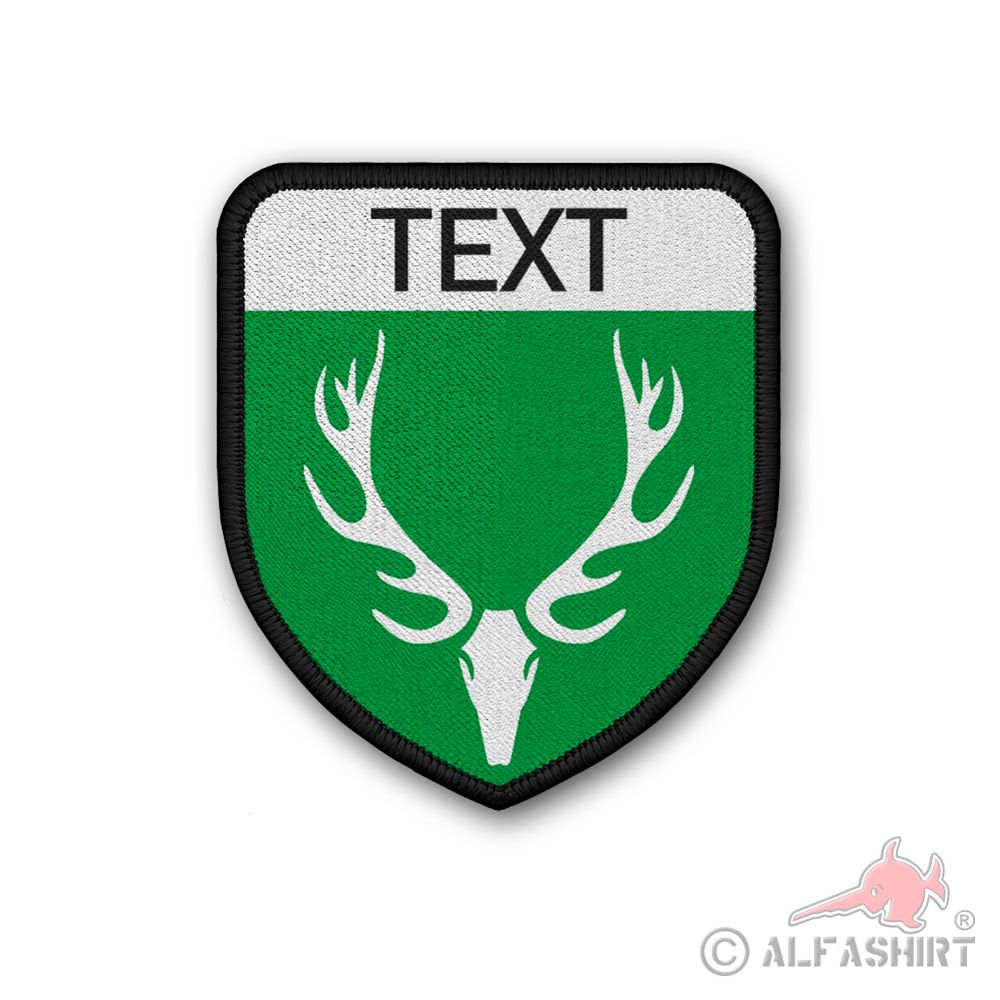 Patch Jagd mit deinem Text Jäger Hirsch Geweih Verein Aufnäher #39041