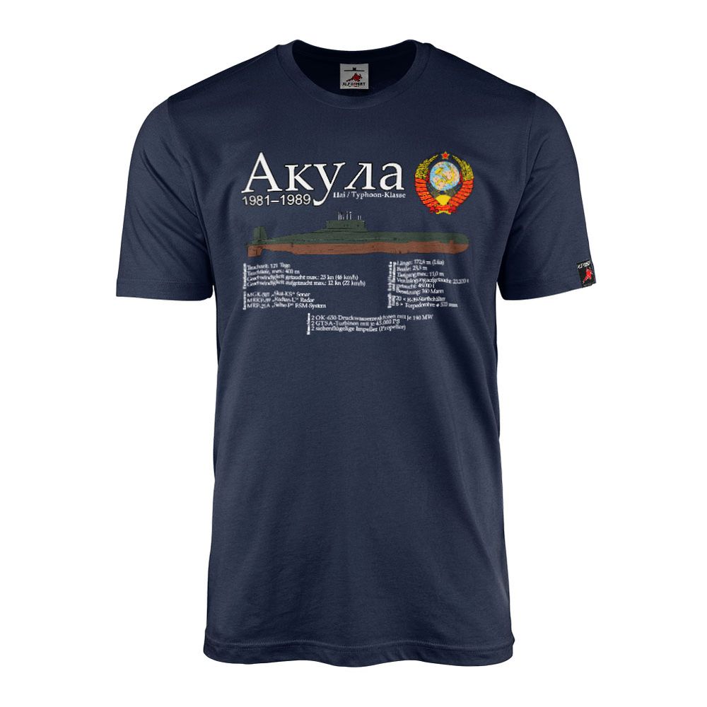 T-Shirt del sottomarino Typhoon Class Project 941 Akula Акула Hai Unione Sovietica #32057